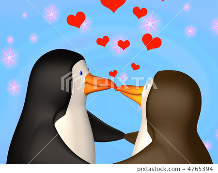 Couple the smiling in love 3D penguins 4765394