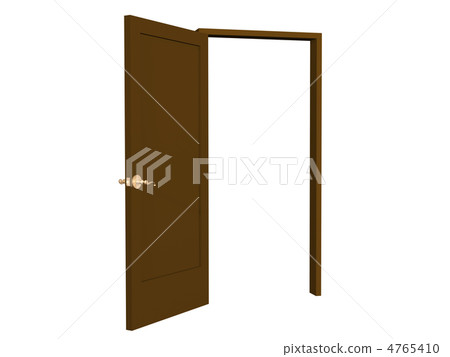 3D open brown doors with gold  handle 4765410