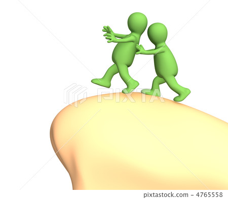 3d puppet, pushing partner to edge of a precipice 4765558