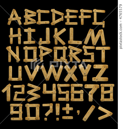 Alphabet - letters from wooden boards with rivets Alphabet - letters from wooden boards with rivets 4765579