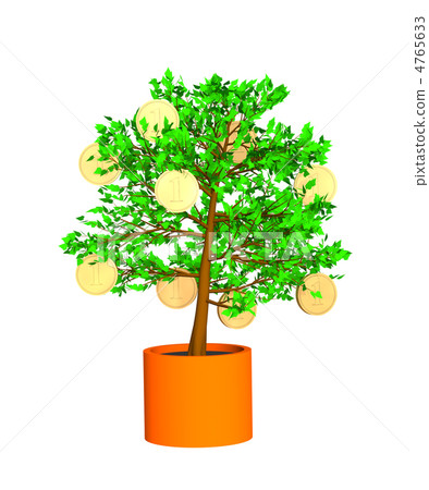 Tree with the gold coins, growing on branches 4765633