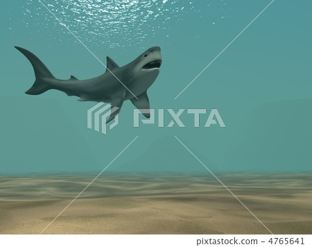 The 3d shark, floating at ocean 4765641
