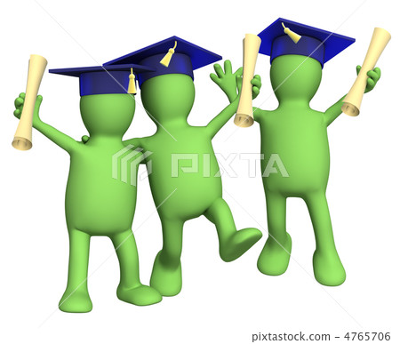 Happy friends schoolfellows with diplomas 4765706