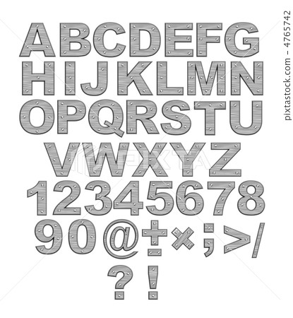 Alphabet - 3d letters from metal with rivets Alphabet - 3d letters from metal with rivets 4765742