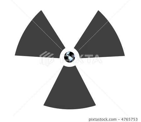 Radioactive 3d symbol with Earth in the center Radioactive 3d symbol with Earth in the center 4765753