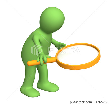 3d person puppet with the big magnifier 4765765