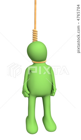 3d person puppet, hanging in a rope loop 4765784