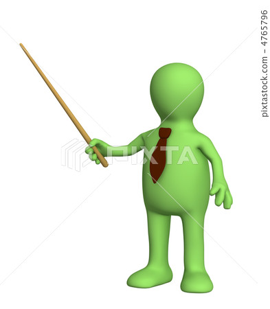 3d puppet - businessman in a tie with pick 3d puppet - businessman in a tie with pick 4765796