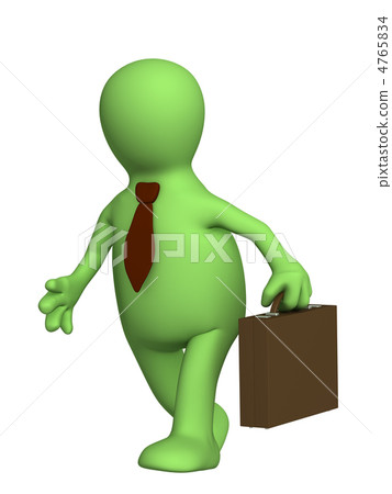 Puppet - businessman with a portfolio and in a tie 4765834