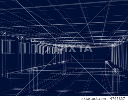 3d abstract sketch of an interior of a public building 3d abstract sketch of an interior of a public building 4765837