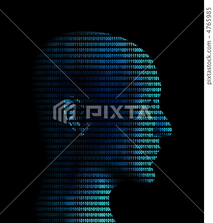 Human profile from a binary code - Stock Illustration [4765985] - PIXTA