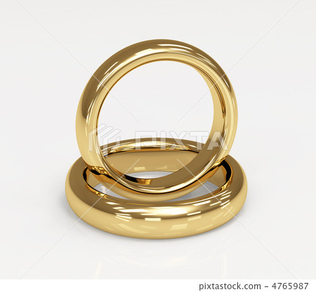 Two 3d gold wedding ring 4765987