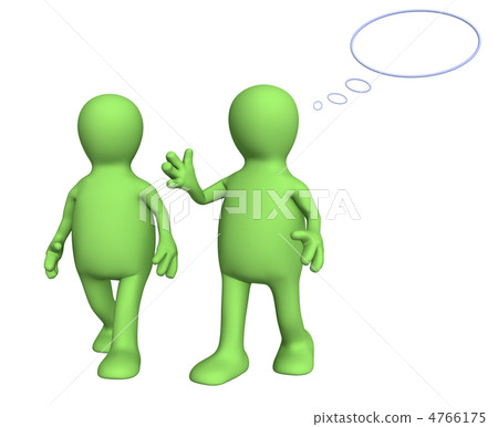 Two 3d puppets, talking on walk 4766175