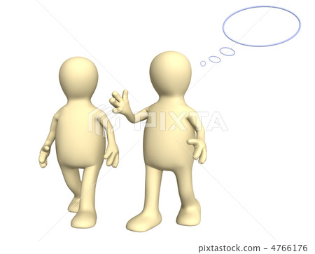 Two 3d puppets, talking on walk Two 3d puppets, talking on walk 4766176