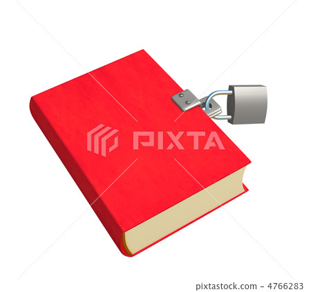 3d red book, closed on the lock 4766283