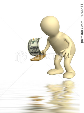 3d puppet with the toy sailing ship 4766311