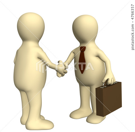 Shake hand of two 3d stylized people Shake hand of two 3d stylized people 4766357