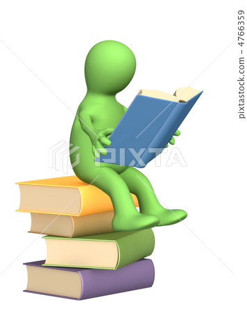 3d puppet, reading the book 3d puppet, reading the book 4766359