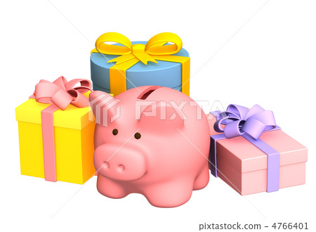 Christmas gifts and piggy bank 4766401