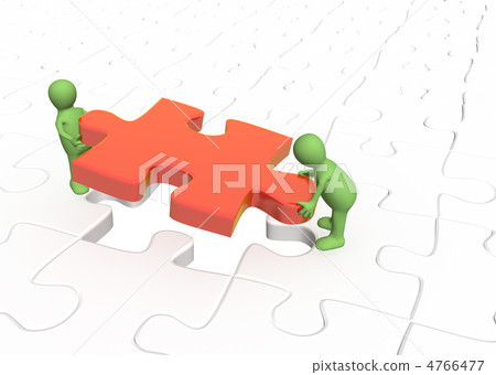 3d puppets installing red part puzzle 4766477