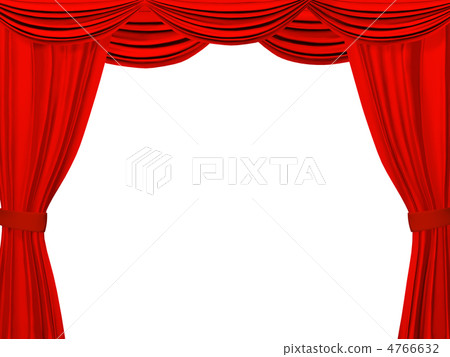 Theatrical curtain of red color 4766632