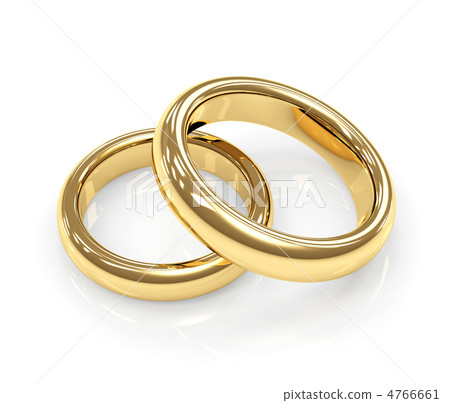 Two 3d gold wedding ring 4766661