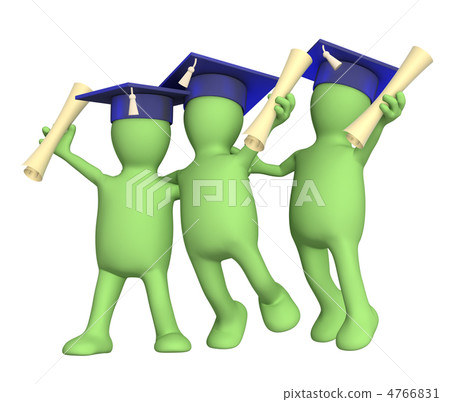 Happy friends schoolfellows with diplomas 4766831