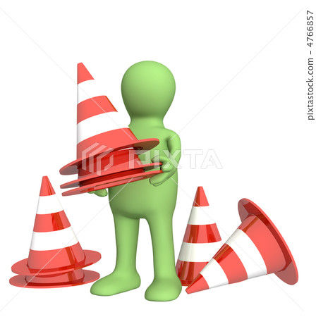 3d puppet with emergency cones 4766857