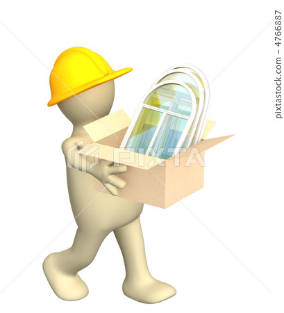 3d Builder Bearing A Box With Windows 插圖素材 圖庫