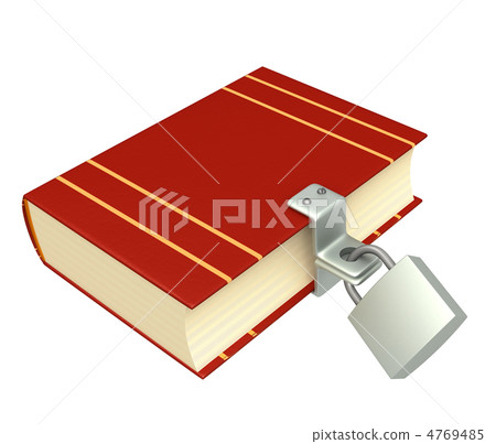 3d red book, closed on the lock 3d red book, closed on the lock 4769485