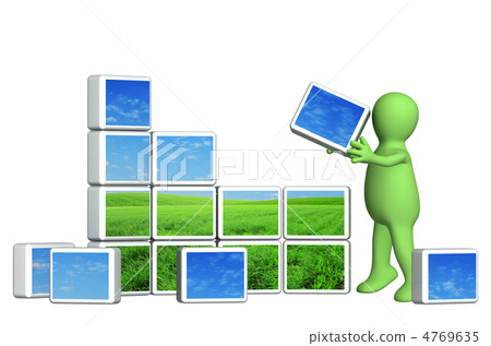 Puppet with parts of a puzzle 4769635