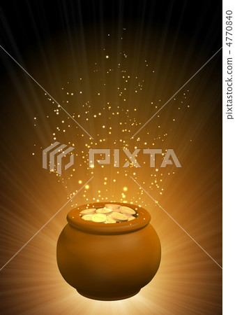 Pot with gold coins 4770840