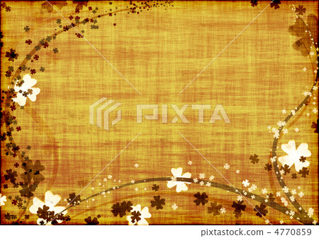Grunge background with brown lines and leaves clovers 4770859