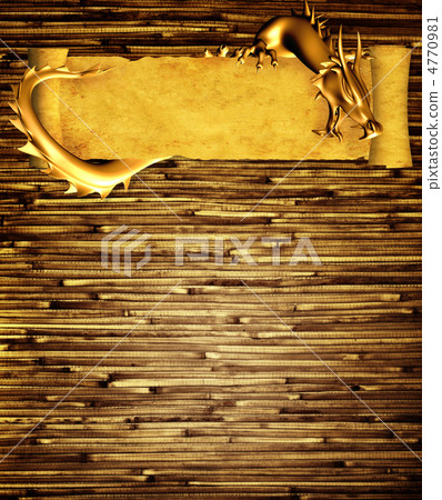 Grunge background with dragon and scroll 4770981