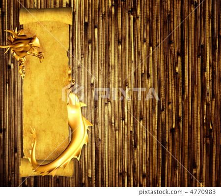 Grunge background with dragon and scroll 4770983