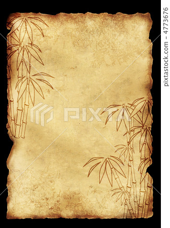 Sheet old paper with image of bamboo Sheet old paper with image of bamboo 4773676