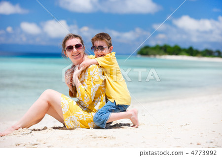 Mother and son at beach Mother and son at beach 4773992