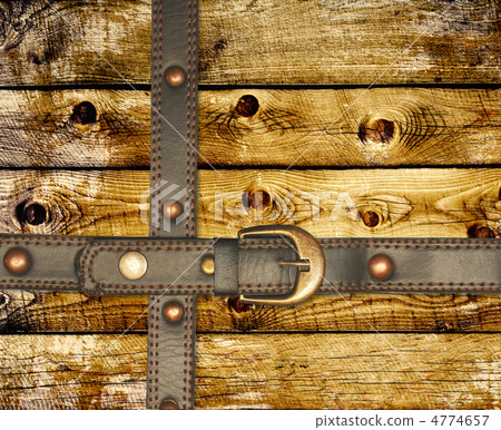 Old wooden boards and leather belt 4774657