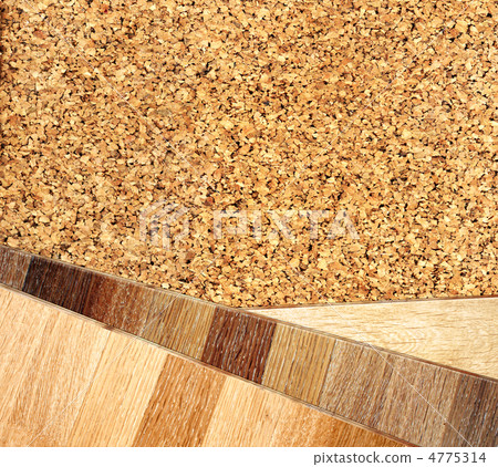 Oak parquet and cork flooring texture 4775314