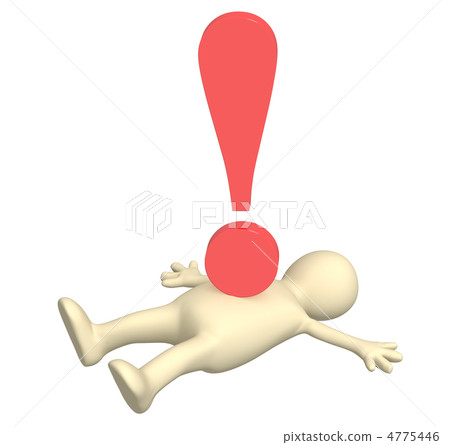 3d puppet, pressed down by exclamation mark 4775446