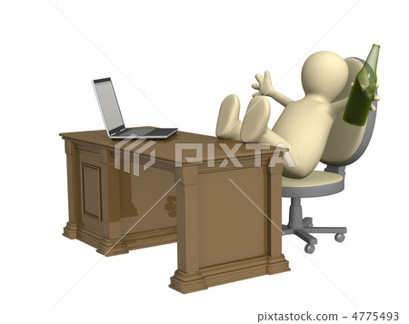 3d puppet with beer bottle 4775493