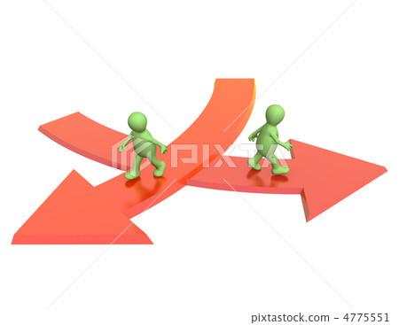Concept - different direction in business 4775551