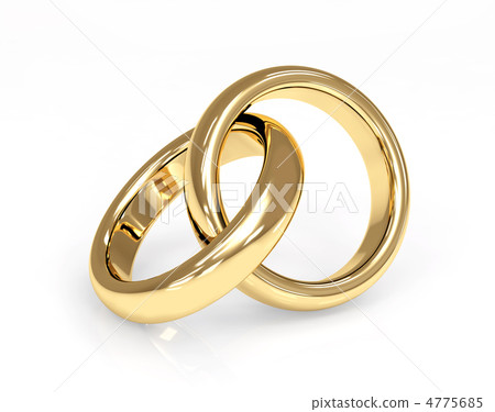 Two 3d gold wedding ring 4775685