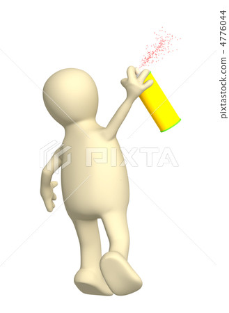 Puppet, drawing a spray with a paint 4776044