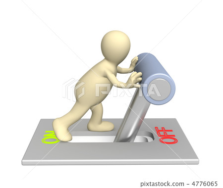 3d puppet, turned lever on position off 4776065