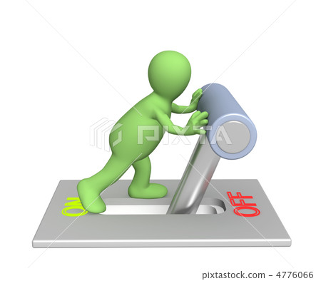 3d puppet, turned lever on position off 4776066