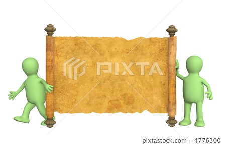 3d puppets with the ancient manuscript 4776300