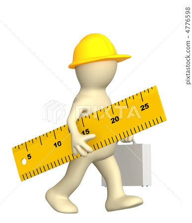 3d puppet - builder with ruler 3d puppet - builder with ruler 4776598