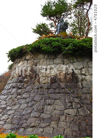 Kenshin Uesugi（Kasugayama Castle Ruins / Nakayashiki / Soybean，Joetsu Shi，Niigata Prefecture）的雕像 4781029