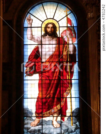 聖艾薩克大教堂基督的彩色玻璃 4781242